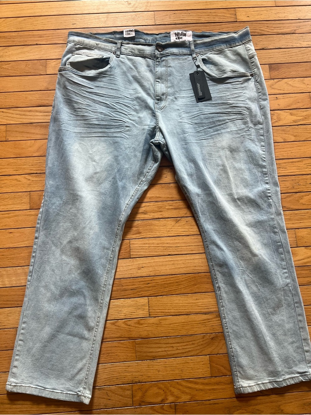Evolution In Design Jeans Men Size 48/33 Slim Skater Y2k Light Wash Hip Hop NWT